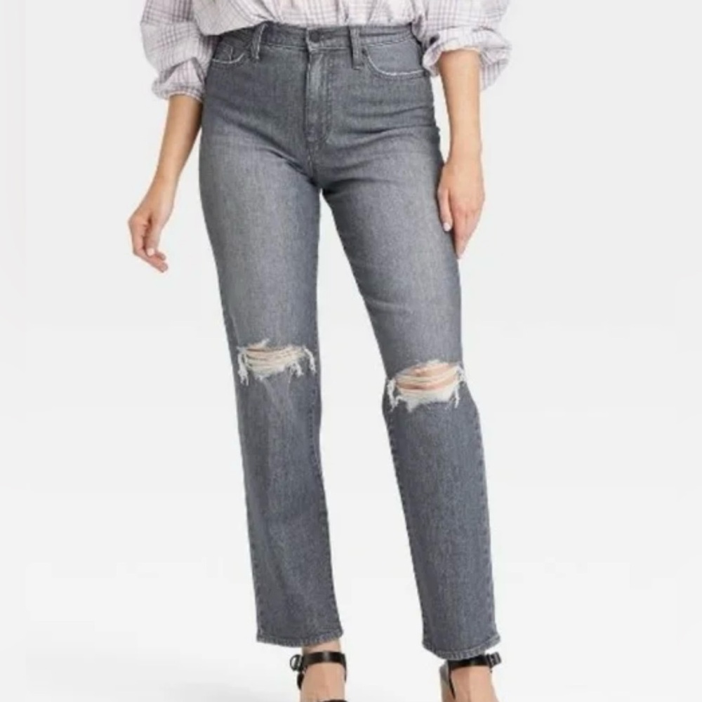 Universal Thread Women's Distressed Gray Jeans